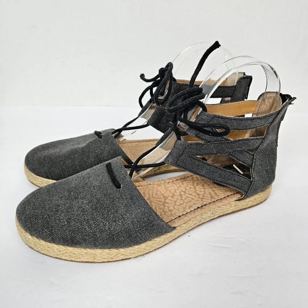 BOC Born Concept Lucy Gray Lace Up Tie Gladiator Espadrille Flat 8